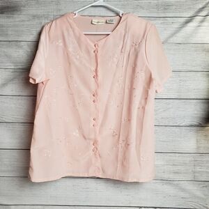 Women's Sz 16 Jaclyn Smith Eyelet Blouse